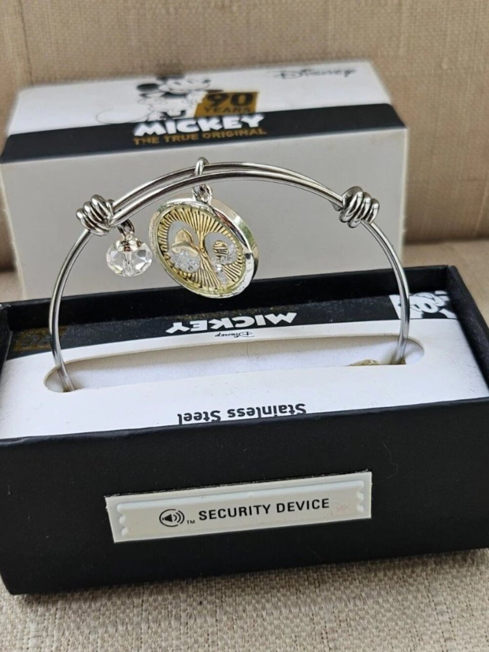 Disney Charm Bangle Bracelet SEPCIAL EDITION Silver Tone 90 YEARS Minie Mouse